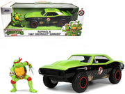 1967 Chevrolet Camaro Offroad Bright Green and Matt Black (Dirty Version) and Raphael Diecast Figure "Teenage Mutant Ninja Turtles" "Hollywood Rides" Series 1/24 Diecast Model Car by Jada image 5