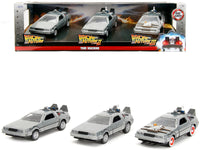 "Back to the Future" Delorean Set of 3 pieces "Hollywood Rides" Series 1/32 Diecast Model Car by Jada image 5