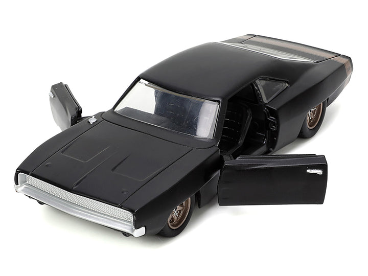 1968 Dodge Charger Widebody Matt Black with Bronze Tail Stripe "F9" (2021) Movie "Fast & Furious" Series 1/32 Diecast Model Car by Jada image 2