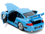 Porsche 911 GT3 RS Light Blue with Black Accents "Fast Five" (2011) Movie "25 Years of Fast & Furious" Series 1/24 Diecast Model Car by Jada image 4