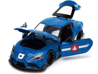 Robotech 2020 Toyota Supra front view with hood, doors and rear hatch open, Jada 33676, 1:24
