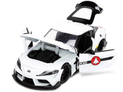 2020 Toyota Supra White and Roy Focker Diecast Figurine "Robotech" "Hollywood Rides" Series 1/24 Diecast Model Car by Jada image 4