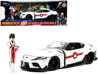 Jada 33685 white 2020 Toyota Supra with Rick Hunter figure, Robotech, 1:24 car-and-figure set