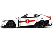 2020 Toyota Supra White and Rick Hunter Diecast Figurine "Robotech" "Hollywood Rides" Series 1/24 Diecast Model Car by Jada image 2