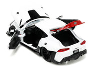 2020 Toyota Supra White and Rick Hunter Diecast Figurine "Robotech" "Hollywood Rides" Series 1/24 Diecast Model Car by Jada image 4