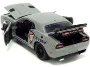 2015 Dodge Challenger Hellcat Gray with "Tom" Graphics and Jerry Diecast Figure "Tom and Jerry" "Hollywood Rides" Series 1/24 Diecast Model Car by Jada image 4