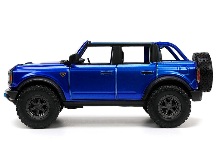 2021 Ford Bronco Open-Top Candy Blue Metallic with Extra Wheels "Just Trucks" Series 1/24 Diecast Model Car by Jada image 2