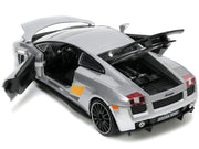 Lamborghini Gallardo Superleggera Silver Metallic with Yellow Stripes "Hyper-Spec" Series 1/24 Diecast Model Car by Jada image 2