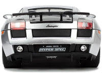 Lamborghini Gallardo Superleggera Silver Metallic with Yellow Stripes "Hyper-Spec" Series 1/24 Diecast Model Car by Jada image 3