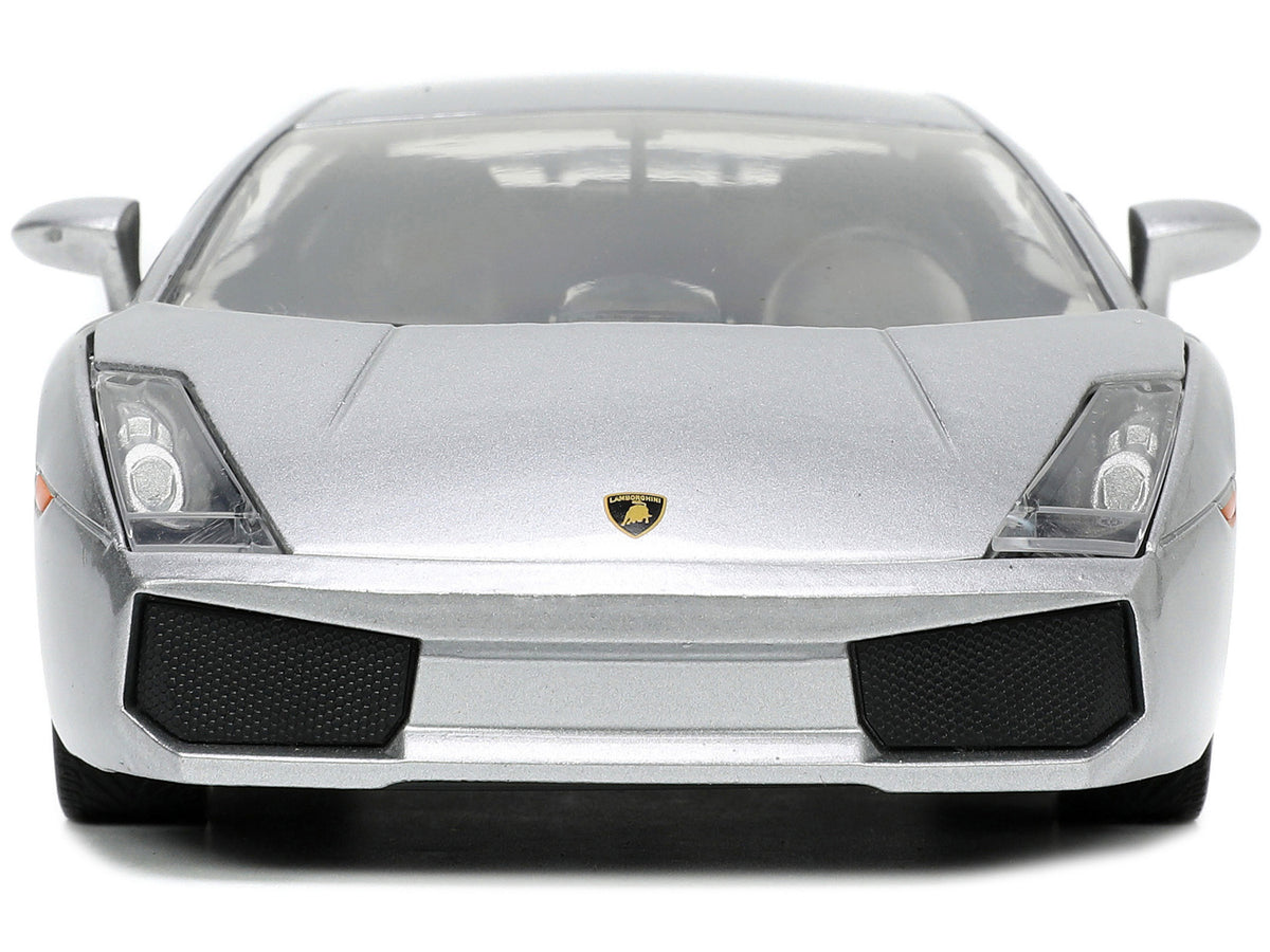 Lamborghini Gallardo Superleggera Silver Metallic with Yellow Stripes "Hyper-Spec" Series 1/24 Diecast Model Car by Jada image 4