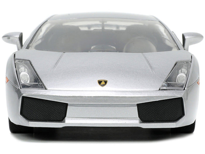 Lamborghini Gallardo Superleggera Silver Metallic with Yellow Stripes "Hyper-Spec" Series 1/24 Diecast Model Car by Jada image 4