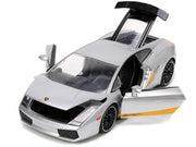 Lamborghini Gallardo Superleggera Silver Metallic with Yellow Stripes "Hyper-Spec" Series 1/24 Diecast Model Car by Jada image 5