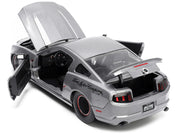 2010 Ford Mustang GT Gray Metallic with Flames "Ford Motor Company" "Bigtime Muscle" Series 1/24 Diecast Model Car by Jada image 2
