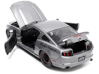 2010 Ford Mustang GT Gray Metallic with Flames "Ford Motor Company" "Bigtime Muscle" Series 1/24 Diecast Model Car by Jada image 2