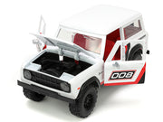 1973 Ford Bronco #008 White with Red and Black Stripes and Red Interior with Extra Wheels "Just Trucks" Series 1/24 Diecast Model Car by Jada image 4