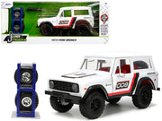 1973 Ford Bronco #008 White with Red and Black Stripes and Red Interior with Extra Wheels "Just Trucks" Series 1/24 Diecast Model Car by Jada image 5