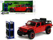 2020 Jeep Gladiator Rubicon Pickup Truck Red with Black Top and Extra Wheels "Just Trucks" Series 1/24 Diecast Model Car by Jada image 5
