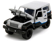 2007 Jeep Wrangler Gray and Black with Blue and White Stripes with Extra Wheels "Just Trucks" Series 1/24 Diecast Model Car by Jada image 4