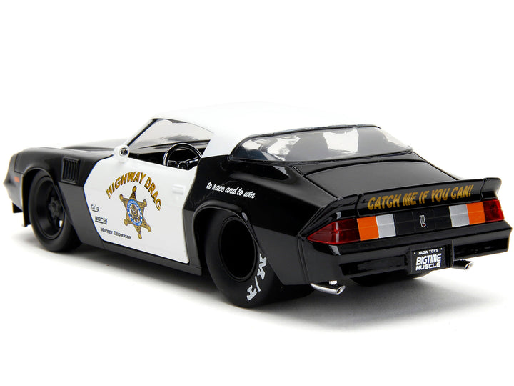 1979 Chevrolet Camaro Z28 Police Black and White "Highway Drag" "Bigtime Muscle" Series 1/24 Diecast Model Car by Jada image 2
