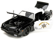 1979 Chevrolet Camaro Z28 Police Black and White "Highway Drag" "Bigtime Muscle" Series 1/24 Diecast Model Car by Jada image 3