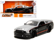 2008 Ford Shelby Mustang GT-500KR Silver and Black with Red Stripes "Bigtime Muscle" Series 1/24 Diecast Model Car by Jada image 5