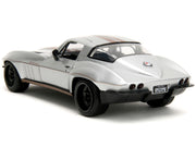 1966 Chevrolet Corvette Silver Metallic with Bronze Stripes "Bigtime Muscle" Series 1/24 Diecast Model Car by Jada image 2