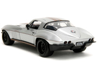 1966 Chevrolet Corvette Silver Metallic with Bronze Stripes "Bigtime Muscle" Series 1/24 Diecast Model Car by Jada image 2