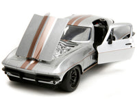 1966 Chevrolet Corvette Silver Metallic with Bronze Stripes "Bigtime Muscle" Series 1/24 Diecast Model Car by Jada image 4