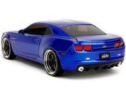 2010 Chevrolet Camaro Candy Blue with Black Hood "Bigtime Muscle" Series 1/24 Diecast Model Car by Jada image 2