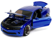 2010 Chevrolet Camaro Candy Blue with Black Hood "Bigtime Muscle" Series 1/24 Diecast Model Car by Jada image 4