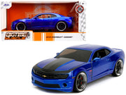 2010 Chevrolet Camaro Candy Blue with Black Hood "Bigtime Muscle" Series 1/24 Diecast Model Car by Jada image 5