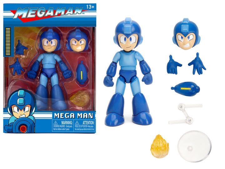 Mega Man 4.5" Moveable Figure with Accessories and Alternate Head and Hands "Mega Man" (1987) Video Game model by Jada image 2