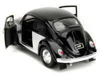 1959 Volkswagen Beetle "Punch Buggy" Black and White and Boxing Gloves Accessory "Punch Buggy" Series 1/32 Diecast Model Car by Jada image 2