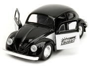 1959 Volkswagen Beetle "Punch Buggy" Black and White and Boxing Gloves Accessory "Punch Buggy" Series 1/32 Diecast Model Car by Jada image 3