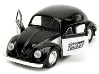 1959 Volkswagen Beetle "Punch Buggy" Black and White and Boxing Gloves Accessory "Punch Buggy" Series 1/32 Diecast Model Car by Jada image 3