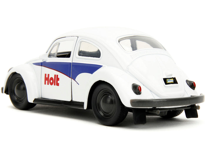 Jada 34237 white and blue 1959 Volkswagen Beetle Holt with boxing-glove accessory, Punch Buggy 1:32