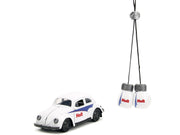 1959 Volkswagen Beetle "Holt" White with Blue Graphics and Boxing Gloves Accessory "Punch Buggy" Series 1/32 Diecast Model Car by Jada image 5