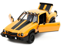 1977 Chevrolet Camaro Off-Road Version "Bumblebee" Yellow Metallic with Black Stripes and Transformers Logo Diecast Statue "Transformers: Rise of the Beasts" (2023) Movie "Hollywood Rides" Series 1/24 Diecast Model Car b image 2