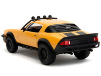1977 Chevrolet Camaro Off-Road Version "Bumblebee" Yellow Metallic with Black Stripes and Transformers Logo Diecast Statue "Transformers: Rise of the Beasts" (2023) Movie "Hollywood Rides" Series 1/24 Diecast Model Car b image 3
