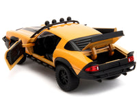 1977 Chevrolet Camaro Off-Road Version "Bumblebee" Yellow Metallic with Black Stripes and Transformers Logo Diecast Statue "Transformers: Rise of the Beasts" (2023) Movie "Hollywood Rides" Series 1/24 Diecast Model Car b image 4