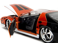 1985 Chevrolet Camaro Z/28 Orange Metallic with Graphics and Chester Cheetah Diecast Figure "Cheetos" "Hollywood Rides" Series 1/24 Diecast Model Car by Jada image 3