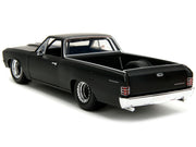 1967 Chevrolet El Camino Matt Black "Fast & Furious" Series 1/24 Diecast Model Car by Jada image 2