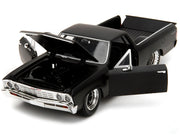 1967 Chevrolet El Camino Matt Black "Fast & Furious" Series 1/24 Diecast Model Car by Jada image 3