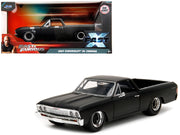1967 Chevrolet El Camino Matt Black "Fast & Furious" Series 1/24 Diecast Model Car by Jada image 4
