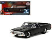 1967 Chevrolet El Camino Matt Black "Fast & Furious" Series 1/32 Diecast Model Car by Jada image 4