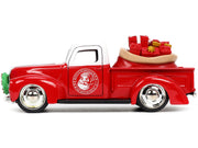 1941 Ford Pickup Truck Red and White "Santa's Workshop" and 1957 Chevrolet Bel Air Red Metallic and White "Express 25" with Mr. and Mrs. Santa Claus Diecast Figures "Holiday Rides" Series 1/32 Diecast Model Cars by Jada image 5