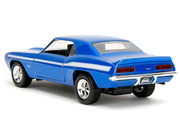1969 Chevrolet Camaro Blue Metallic with White Stripes "2 Fast 2 Furious" (2003) Movie "Fast & Furious" Series 1/32 Diecast Model Car by Jada image 5