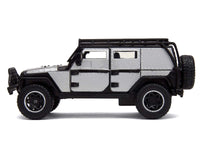 Tej's Jeep Wrangler Custom Silver Metallic with Black Top and Roof Rack "Furious 7" (2015) Movie "25 Years of Fast & Furious" Series 1/32 Diecast Model Car by Jada image 2