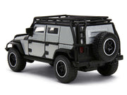 Tej's Jeep Wrangler Custom Silver Metallic with Black Top and Roof Rack "Furious 7" (2015) Movie "25 Years of Fast & Furious" Series 1/32 Diecast Model Car by Jada image 3