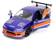 2001 Nissan Silvia S15 RHD (Right Hand Drive) Blue Metallic with Graphics "The Fast and the Furious: Tokyo Drift" (2006) Movie "Fast & Furious" Series 1/32 Diecast Car Model by Jada image 2